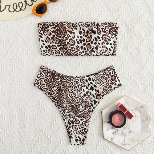 Bikini bandeau léopard - SHEIN - Modalova