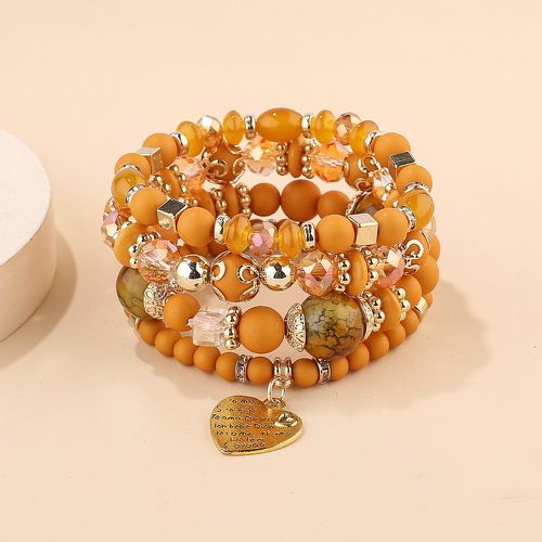 Pièces Bracelet perlé avec breloque cœur et cristal - SHEIN - Modalova