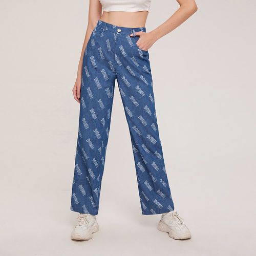 Pantalon avec motif lettre - SHEIN - Modalova