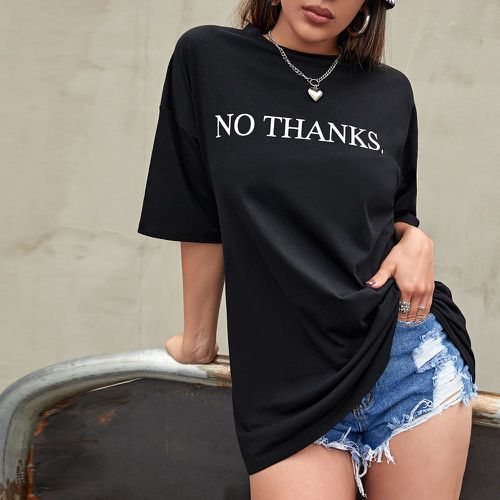 T-shirt oversize avec imprimé slogan - SHEIN - Modalova