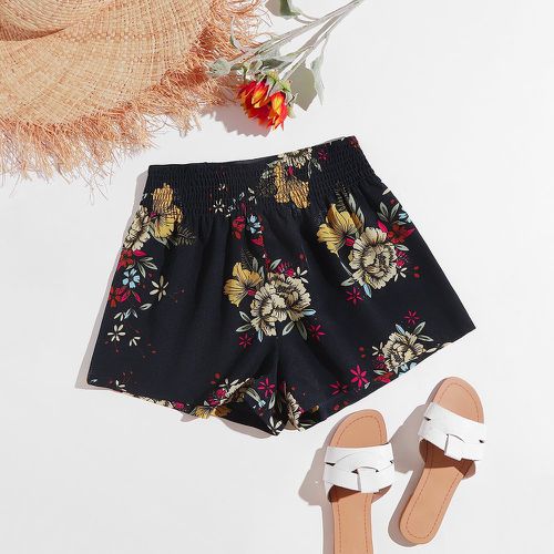 Short fleuri avec plis - SHEIN - Modalova