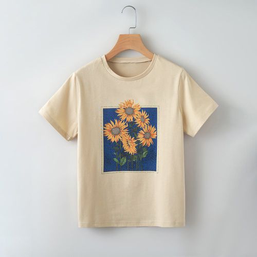 T-shirt avec imprimé tournesol - SHEIN - Modalova