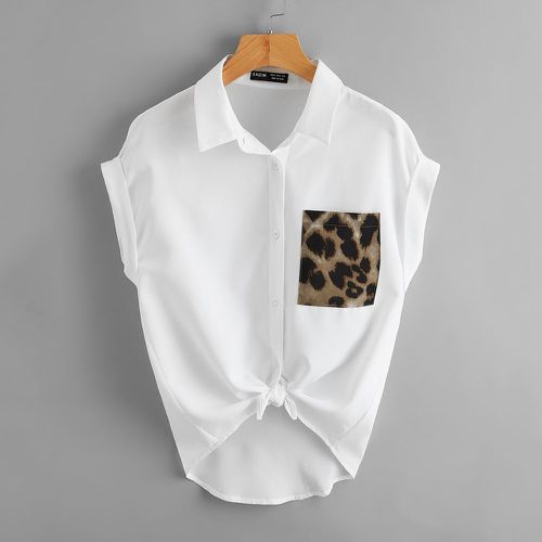 Chemisier avec poche et patch à léopard - SHEIN - Modalova
