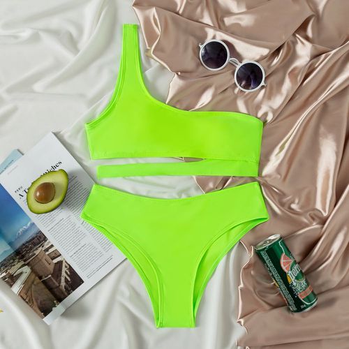 Bikini asymétrique fluo - SHEIN - Modalova