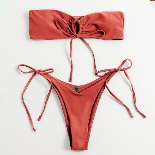 Bikini bandeau avec nœud - SHEIN - Modalova