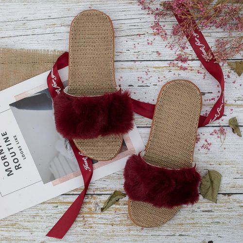 Pantoufles en tissu duveteux espadrilles minimalistes - SHEIN - Modalova