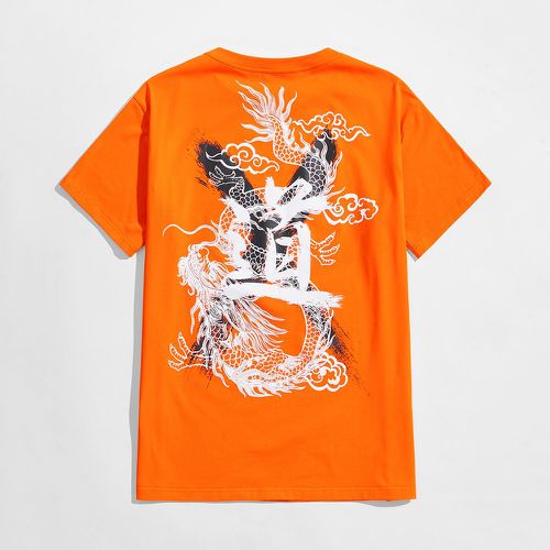 T-shirt fluo avec imprimé dragon chinois - SHEIN - Modalova