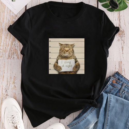 T-shirt avec motif chat - SHEIN - Modalova