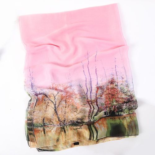 Écharpe avec imprimé paysage - SHEIN - Modalova