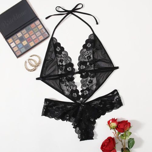 Body de lingerie en tulle avec dentelle - SHEIN - Modalova