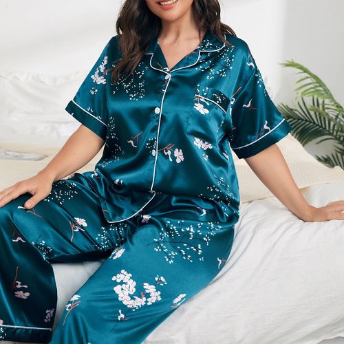 Ensemble de pyjama en satin fleuri - SHEIN - Modalova