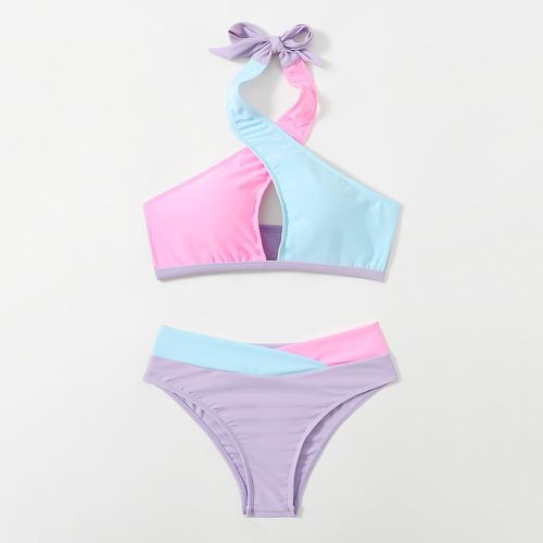 Bikini avec ras-du-cou et blocs de couleurs - SHEIN - Modalova