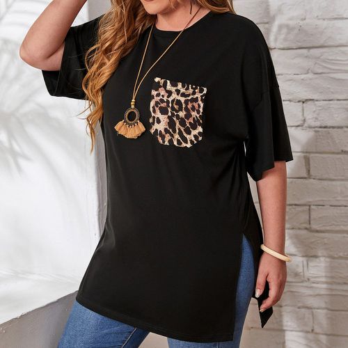 T-shirt léopard à poche fendu - SHEIN - Modalova