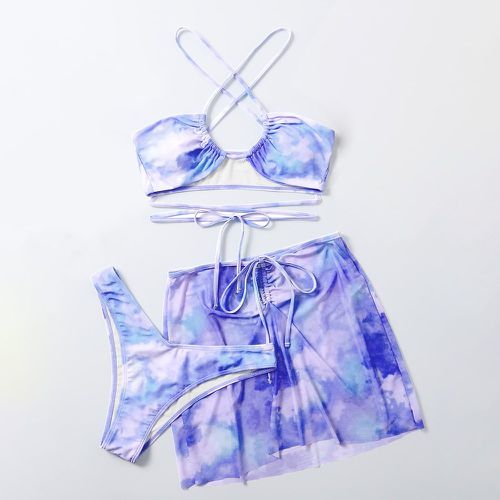 Pièces Bikini tie dye avec cordon & Cache-maillot - SHEIN - Modalova