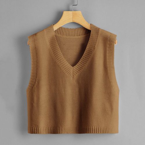 Pull sans manches unicolore - SHEIN - Modalova