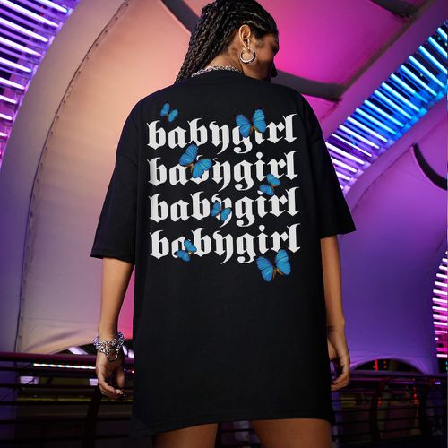 T-shirt oversize avec imprimé papillon - SHEIN - Modalova