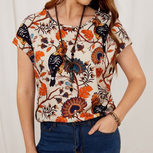 Blouse fleuri & oiseau découpé - SHEIN - Modalova