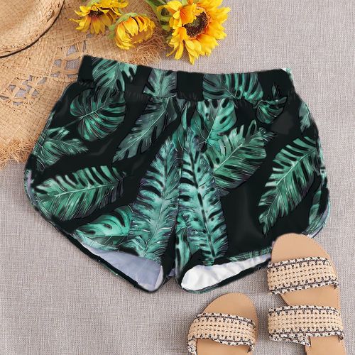 Shorts de plage à imprimé tropical - SHEIN - Modalova