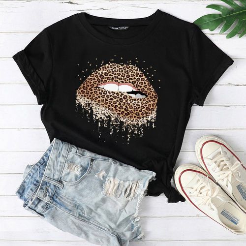 T-shirt avec motif bouche - SHEIN - Modalova