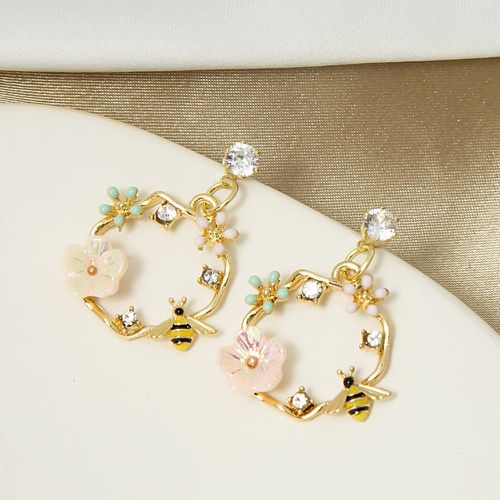 Pendants d'oreilles avec abeilles et fleur - SHEIN - Modalova