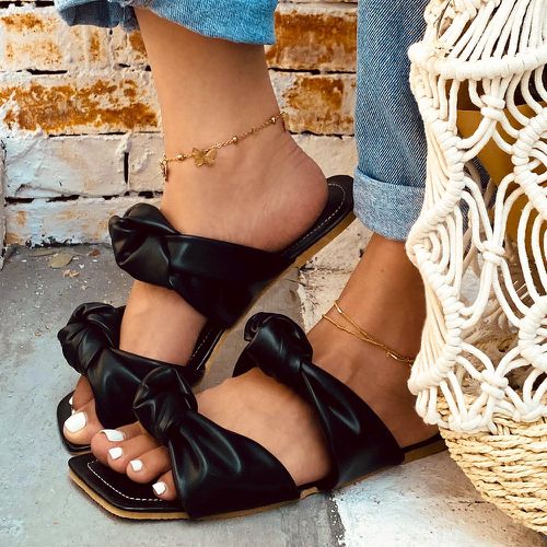 Sandales plates minimaliste à nœud - SHEIN - Modalova
