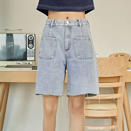 Short en jean avec poches à ourlet effiloché - SHEIN - Modalova