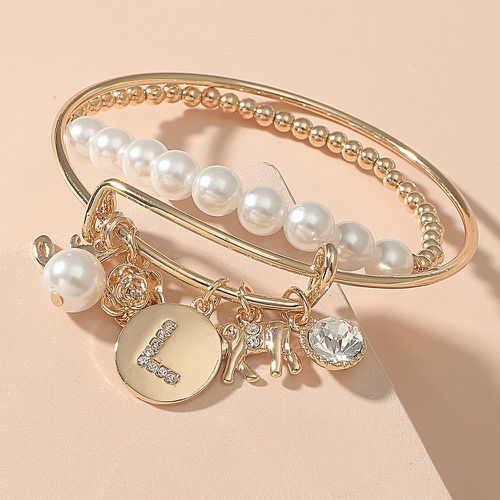 Bracelet à breloques de disque avec fausses perles - SHEIN - Modalova