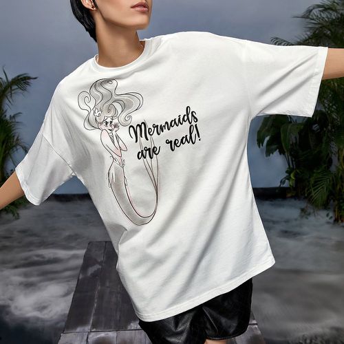 T-shirt à motif de figure et de slogan - SHEIN - Modalova