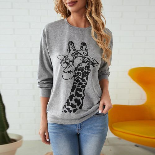 Sweat-shirt à motif girafe - SHEIN - Modalova