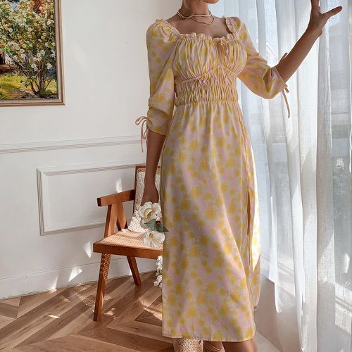 Robe à imprimé floral fendu - SHEIN - Modalova