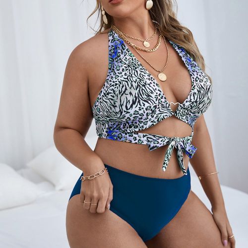 Plus Maillot de bain bikini à licou et imprimé aléatoire - SHEIN - Modalova