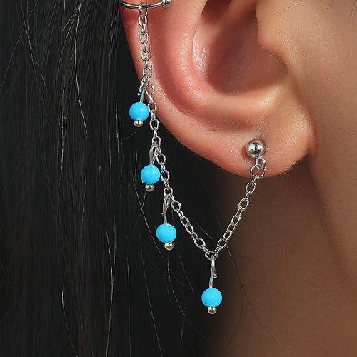 Pièce Boucle d'oreille avec pendentif de perles - SHEIN - Modalova