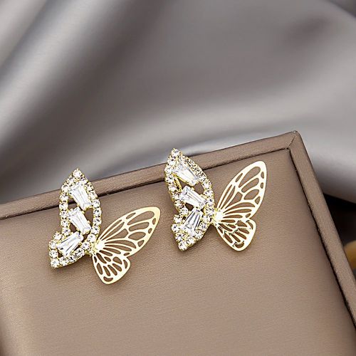 Boucles d'oreilles design papillon à zircone cubique - SHEIN - Modalova