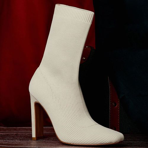 Bottes chaussettes à bout carré minimalistes - SHEIN - Modalova
