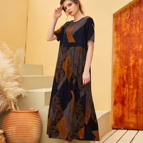 Robe arabe à imprimé floral et géométrique - SHEIN - Modalova