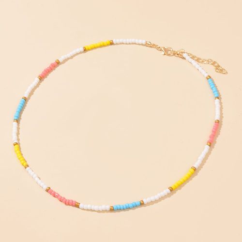 Collier avec perles et blocs de couleurs - SHEIN - Modalova