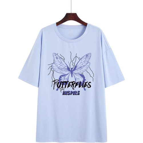 Papillon et lettre oversize T-shirt - SHEIN - Modalova