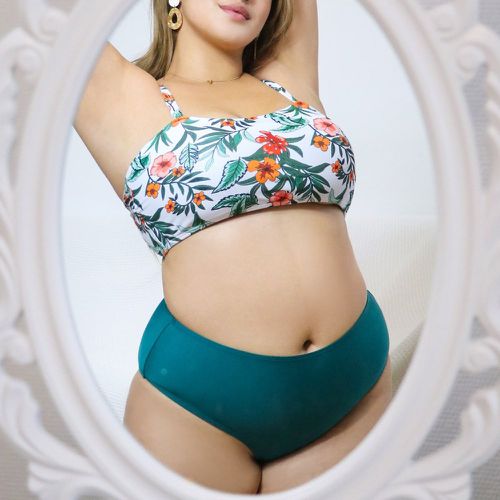 Bikini à imprimé tropical taille haute - SHEIN - Modalova