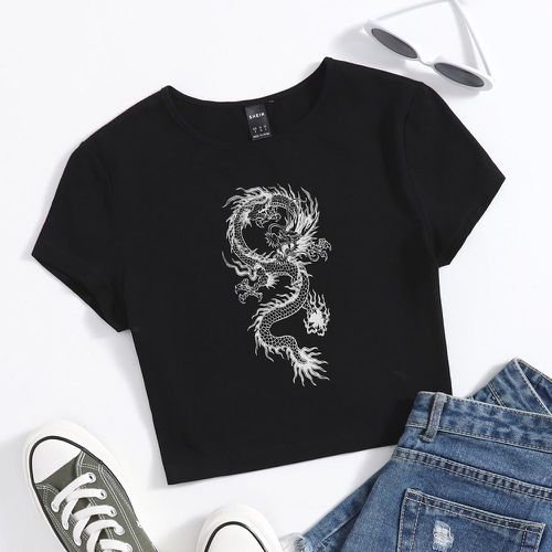 T-shirt à motif de dragon chinois - SHEIN - Modalova