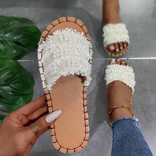 Sandales espadrilles avec fausses perles - SHEIN - Modalova