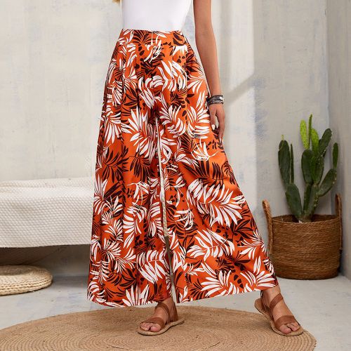 Pantalon ample à imprimé tropical - SHEIN - Modalova