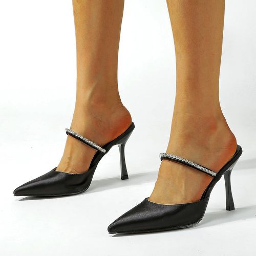 Chaussures à talons hauts minimaliste à strass à bout pointu - SHEIN - Modalova