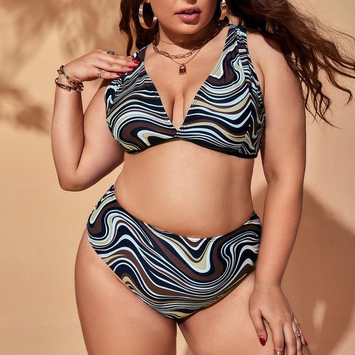 Bikini taille haute avec motif abstrait - SHEIN - Modalova
