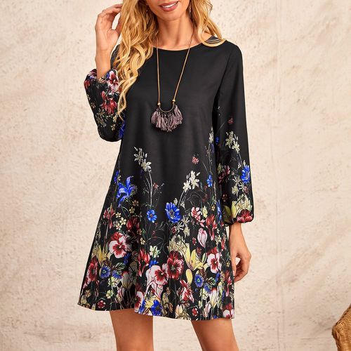 Robe tunique à imprimé floral à manches bouffantes - SHEIN - Modalova