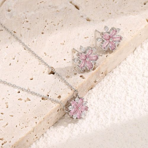 Pièces Set de bijoux zircone cubique à fleur - SHEIN - Modalova