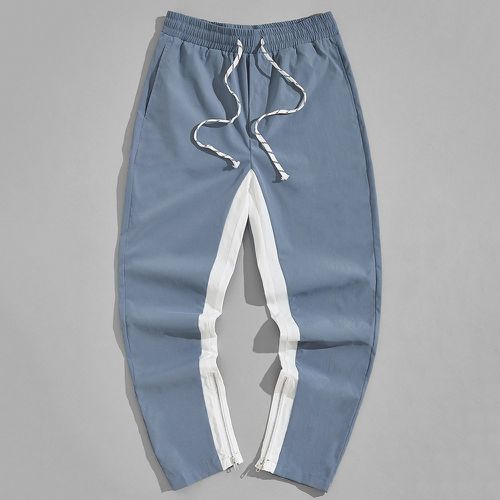 Pantalon à cordon bicolore zippé - SHEIN - Modalova