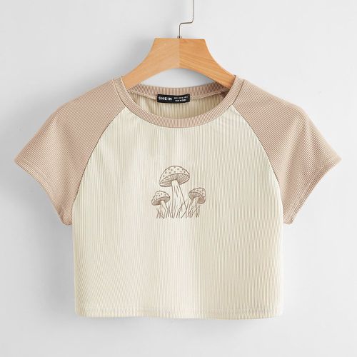 T-shirt court avec imprimé champignon - SHEIN - Modalova