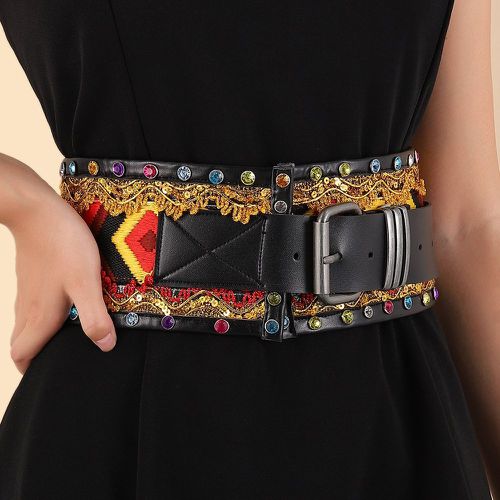 Ceinture large avec strass - SHEIN - Modalova