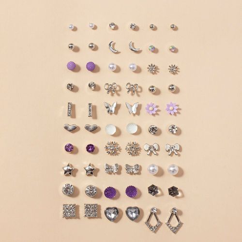 Paires Boucles d'oreilles à strass à fausse perle - SHEIN - Modalova