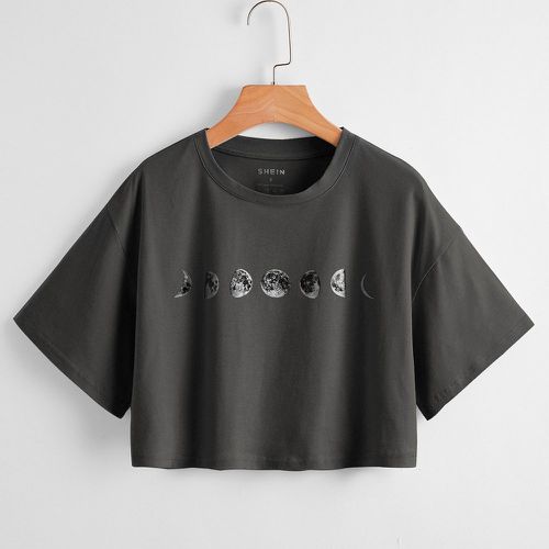 T-shirt à imprimé lune - SHEIN - Modalova